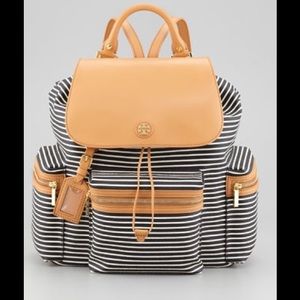 Authentic Tory Burch Striped Backpack